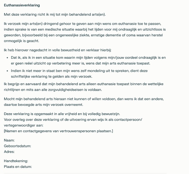 euthansieverklaring